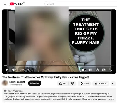 Nadine Baggott, YouTube 2016 – frizz feature